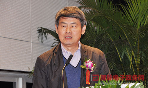 在"2014中国智慧政府发展年会"上，中国社科院信息化研究中心主任汪向东发表主题演讲